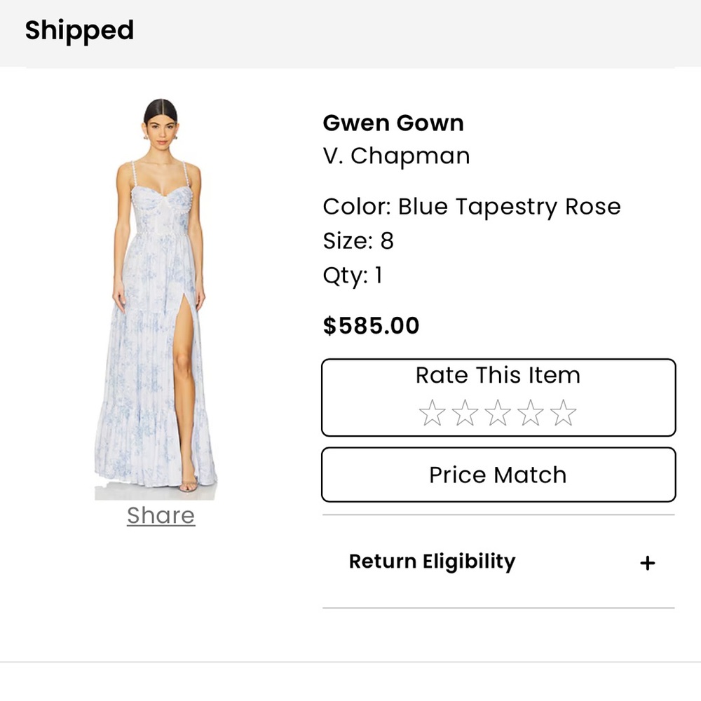 V. Chapman Gwen Gown in Blue Floral